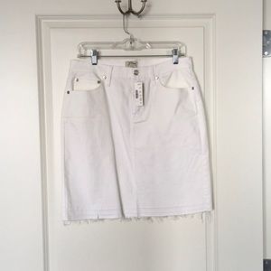 JCrew white denim skirt